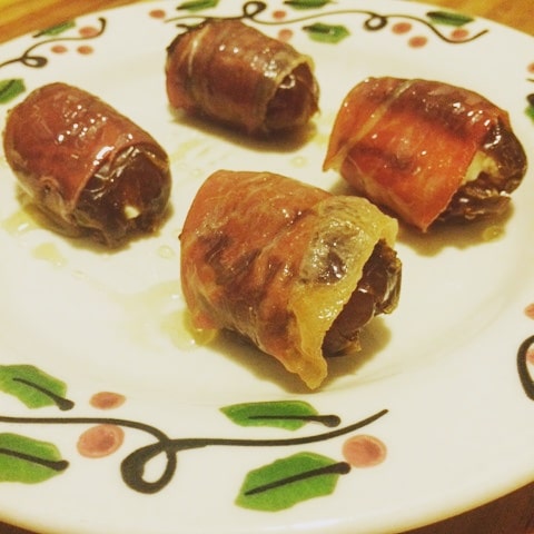 Feta Stuffed Dates Wrapped in Prosciutto (by Amanda Martin)