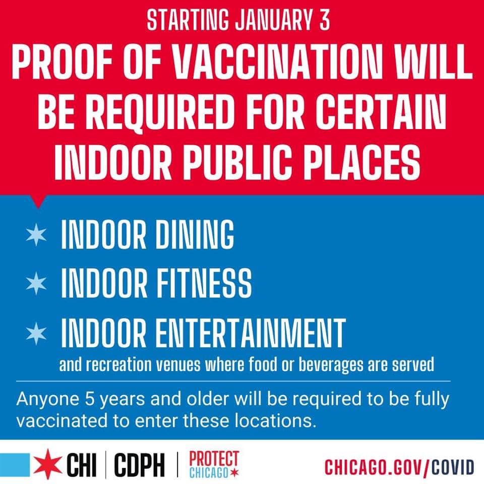 Today begins proof of vaccination for select indoor public services in Chicago