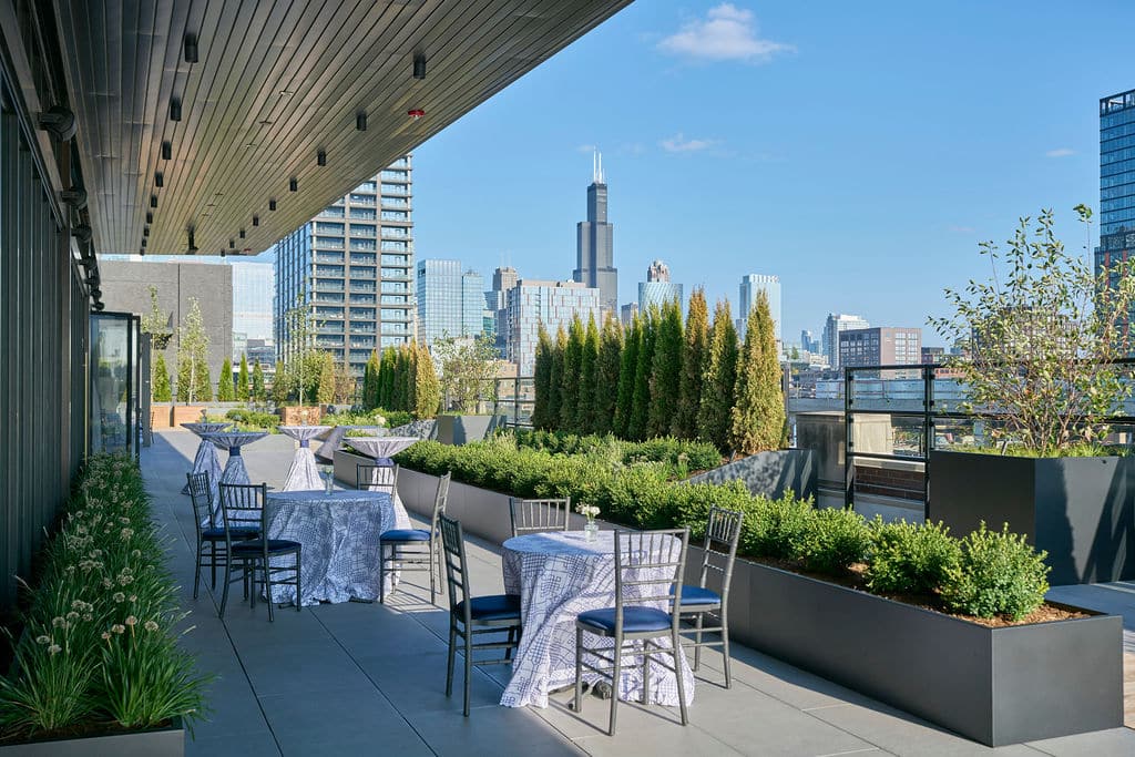 Chicago’s Newest Rooftop Event Venue, Allium, Blends Modern Space with a Garden Oasis